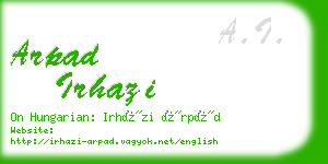 arpad irhazi business card